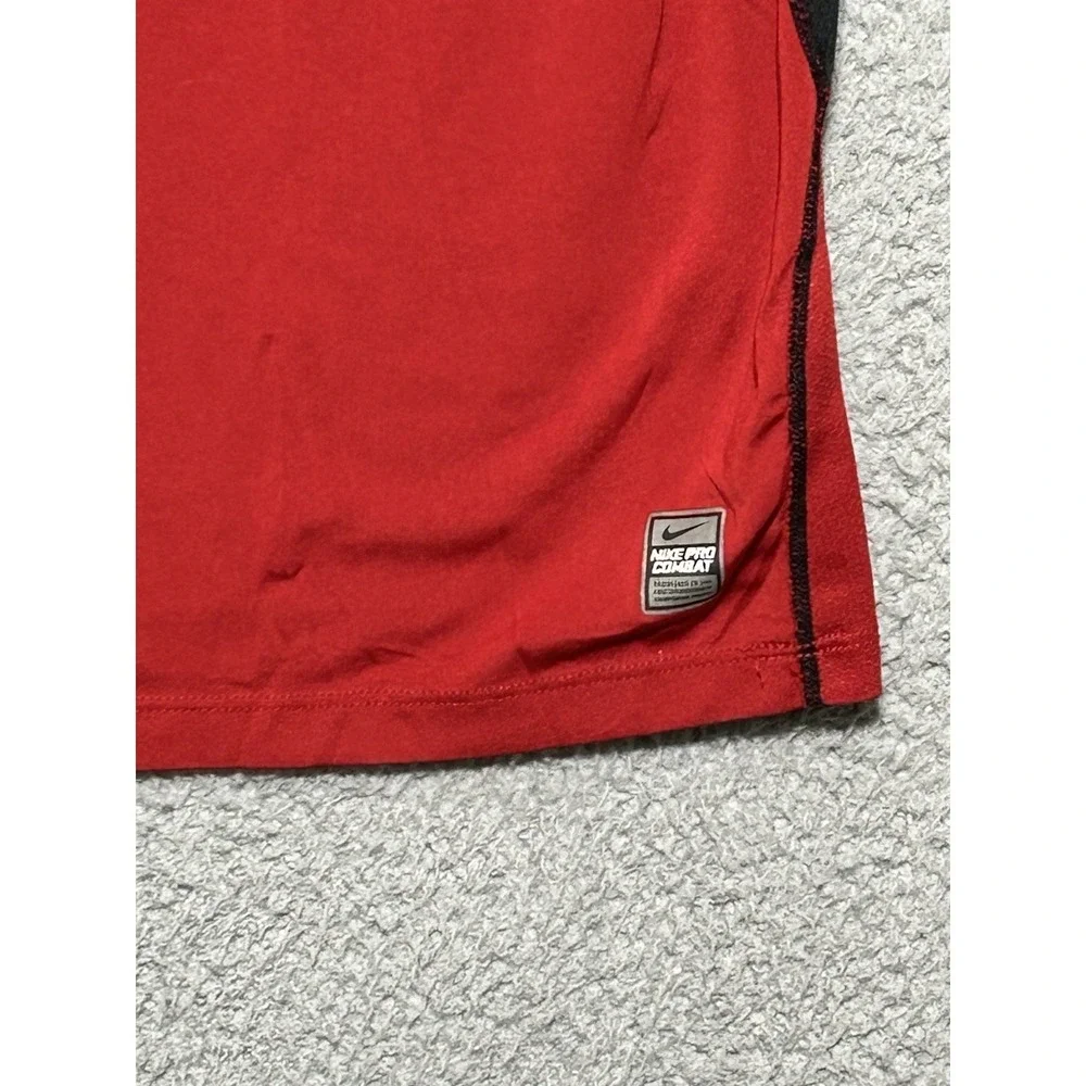 Nike‎ Pro Combat Shirt Boys XL Red Dri-Fit Fitted Training Athletic Youth Sports